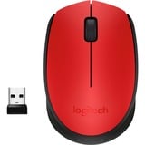 Logitech M171 ratón Ambidextro RF inalámbrico Óptico 1000 DPI rojo, Ambidextro, Óptico, RF inalámbrico, 1000 DPI, Rojo