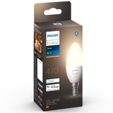 Philips Hue Vela - Bombilla inteligente E14, Lámpara LED Philips Hue White Vela - Bombilla inteligente E14, Bombilla inteligente, Blanco, Bluetooth/Zigbee, LED integrado, E14, Blanco cálido