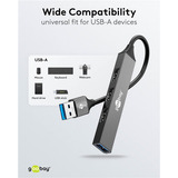 goobay 74456, Hub USB gris claro