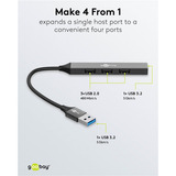 goobay 74456, Hub USB gris claro