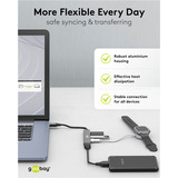 goobay 74456, Hub USB gris claro