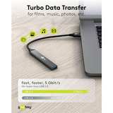 goobay 74456, Hub USB gris claro
