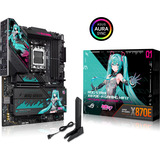 ASUS ROG STRIX X870E-H GAMING HATSUNE MIKU EDITION, Placa base negro, AMD, Zócalo AM5, AMD Ryzen 7000 Series, AMD Ryzen 8000 Series, AMD Ryzen 9000 Series, DDR5-SDRAM, 256 GB, Doble canal
