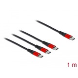 DeLOCK 86713 cable USB 1 m USB 2.0 USB C Negro, Rojo negro/Rojo, 1 m, USB C, USB 2.0, Negro, Rojo