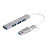 DeLOCK Hub USB delgado de 4 puertos con USB Type-C o USB Tipo-A 