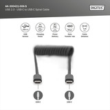 Digitus Cable en espiral USB 2.0 USB-C > USB-C negro