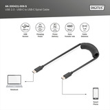 Digitus Cable en espiral USB 2.0 USB-C > USB-C negro