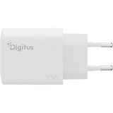 Digitus Cargador USB GaN 30W, 1x USB-C, 1x USB-A blanco