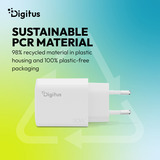 Digitus Cargador USB GaN 30W, 1x USB-C, 1x USB-A blanco