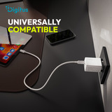 Digitus Cargador USB GaN 30W, 1x USB-C, 1x USB-A blanco