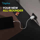Digitus Cargador USB GaN 30W, 1x USB-C, 1x USB-A blanco