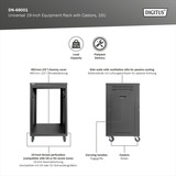 Digitus Rack de equipo universal de 19 pulgadas con ruedas, Rack, caja de servidor negro