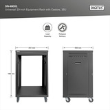 Digitus Rack de equipo universal de 19 pulgadas con ruedas, Rack, caja de servidor negro