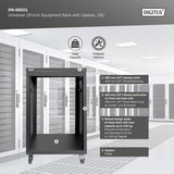 Digitus Rack de equipo universal de 19 pulgadas con ruedas, Rack, caja de servidor negro