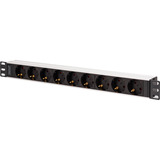 Digitus Regleta de enchufes 19" PDU con perfil de aluminio, 9 tomas negro/Aluminio