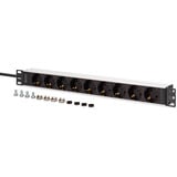 Digitus Regleta de enchufes 19" PDU con perfil de aluminio, 9 tomas negro/Aluminio