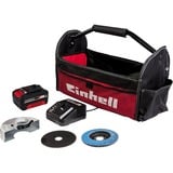 EINHELL Power X-Change Amoladora Angular a Batería TC-AG 18/115 Li Kit, 18Volt rojo/Negro