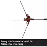 EINHELL Tijera telescópica profesional para setos a batería GP-HH 18/50 Li T BL-Solo, 18Volt, Cortasetos rojo/Negro