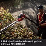 EINHELL Tijera telescópica profesional para setos a batería GP-HH 18/50 Li T BL-Solo, 18Volt, Cortasetos rojo/Negro