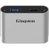 Kingston Workflow USB 3.2 Gen 1 5G USB-A y USB-C miniHub, Estación de acoplamiento plateado/Negro, USB 3.2 Gen 1 (3.1 Gen 1) Type-C, USB 3.2 Gen 1 (3.1 Gen 1) Type-A, USB 3.2 Gen 1 (3.1 Gen 1) Type-C, 5000 Mbit/s, Plata, China, Workflow