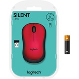 Logitech M220 Silent ratón Ambidextro RF inalámbrico Óptico 1000 DPI rojo, Ambidextro, Óptico, RF inalámbrico, 1000 DPI, Negro, Rojo