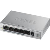 Zyxel GS1005HP No administrado Gigabit Ethernet (10/100/1000) Energía sobre Ethernet (PoE) Plata, Interruptor/Conmutador gris, No administrado, Gigabit Ethernet (10/100/1000), Bidireccional completo (Full duplex), Energía sobre Ethernet (PoE)