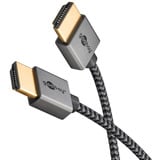 goobay Cable HDMI Plus delgado de alta velocidad con Ethernet, 8K @ 60Hz gris