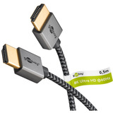 goobay Cable HDMI Plus delgado de alta velocidad con Ethernet, 8K @ 60Hz gris