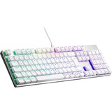 Cooler Master SK-652-SKTR1-DE, Teclado para gaming plateado/blanco