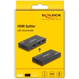 DeLOCK Divisor HDMI 1 x HDMI entrada a 2 x HDMI salida 4K 60 Hz, Splitter HDMI negro