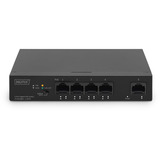 Digitus 4+1 puertos Gigabit PoE, Interruptor/Conmutador negro