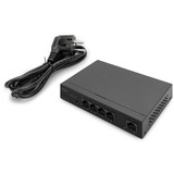 Digitus 4+1 puertos Gigabit PoE, Interruptor/Conmutador negro