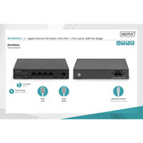 Digitus 4+1 puertos Gigabit PoE, Interruptor/Conmutador negro