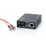 Digitus Convertidor de medios Fast Ethernet RJ45 / ST negro, 100Base-TX, 100Base-FX, IEEE 802.3, IEEE 802.3u, Ethernet rápido, 10,100 Mbit/s, Completo, Semi (dúplex)