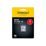 Intenso 4GB SDHC Clase 10, Tarjeta de memoria 4 GB, SDHC, Clase 10, 25 MB/s, Resistente a golpes, Resistente a la temperatura, A prueba de rayos X, Negro