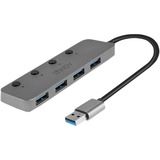 Lindy 43309 hub de interfaz USB 3.2 Gen 1 (3.1 Gen 1) Type-A 5 Mbit/s Gris, Hub USB USB 3.2 Gen 1 (3.1 Gen 1) Type-A, USB 3.2 Gen 1 (3.1 Gen 1) Type-A, 5 Mbit/s, Gris, Acrilonitrilo butadieno estireno (ABS), Aluminio, Policarbonato (PC), USB