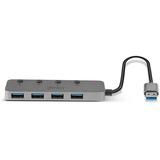 Lindy 43309 hub de interfaz USB 3.2 Gen 1 (3.1 Gen 1) Type-A 5 Mbit/s Gris, Hub USB USB 3.2 Gen 1 (3.1 Gen 1) Type-A, USB 3.2 Gen 1 (3.1 Gen 1) Type-A, 5 Mbit/s, Gris, Acrilonitrilo butadieno estireno (ABS), Aluminio, Policarbonato (PC), USB