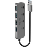 Lindy 43309 hub de interfaz USB 3.2 Gen 1 (3.1 Gen 1) Type-A 5 Mbit/s Gris, Hub USB USB 3.2 Gen 1 (3.1 Gen 1) Type-A, USB 3.2 Gen 1 (3.1 Gen 1) Type-A, 5 Mbit/s, Gris, Acrilonitrilo butadieno estireno (ABS), Aluminio, Policarbonato (PC), USB