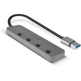 Lindy 43309 hub de interfaz USB 3.2 Gen 1 (3.1 Gen 1) Type-A 5 Mbit/s Gris, Hub USB USB 3.2 Gen 1 (3.1 Gen 1) Type-A, USB 3.2 Gen 1 (3.1 Gen 1) Type-A, 5 Mbit/s, Gris, Acrilonitrilo butadieno estireno (ABS), Aluminio, Policarbonato (PC), USB