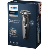 Philips Serie 5000 S5887/13, Máquina de afeitar carbón/Gris, Máquina de afeitar de rotación, Gris, SteelPrecision blades, Botones, LED, SH71
