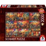 Schmidt Spiele Tiempo de disfrute: de viaje con libros y vino, Puzzle 