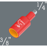 Wera 781 VDE A/B - Conector 1/4", Adaptador de tuerca spinner rojo