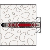 fischer Taco de vástago largo DuoXpand 8x120 T, Pasador gris claro/Rojo