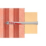 fischer Taco de vástago largo DuoXpand 8x120 T, Pasador gris claro/Rojo