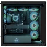 ARCTIC Xtender (Black) Midi Tower Negro, Cajas de torre negro (mate), Midi Tower, PC, Negro, EATX, Metal, Vidrio templado, Juego
