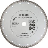 Bosch 2607019483 Corte del disco, Hoja Corte del disco, Ladrillo, Concreto, Granito, Piedra natural, 23 cm, Bosch, 2,22 cm, 2,6 mm