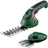 Bosch Isio Cuchilla doble 500 g, Podadora verde/Negro, 12 cm, Cuchilla doble, 2,5 m/s², 1,5 m/s², Batería, 3,6 V