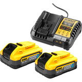 DEWALT Kit de inicio de batería Powerstack DCB1104H2, incl. 2x batería 18 voltios, Conjunto amarillo/Negro