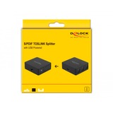 DeLOCK Divisor S/PDIF TOSLINK 1 Entrada 3 Salidas, con alimentación USB, Divisores & Conmutadores negro