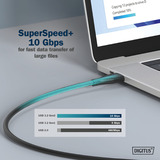 Digitus Cable de conexión de silicona USB 3.2 Gen 2 USB-C > USB-C negro